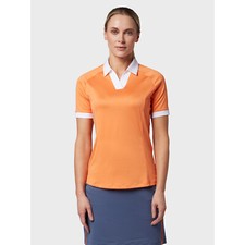 Image of Callaway Ladies Short Sleeve Colour Block Golf Polo Shirt in Nectarine Orange
