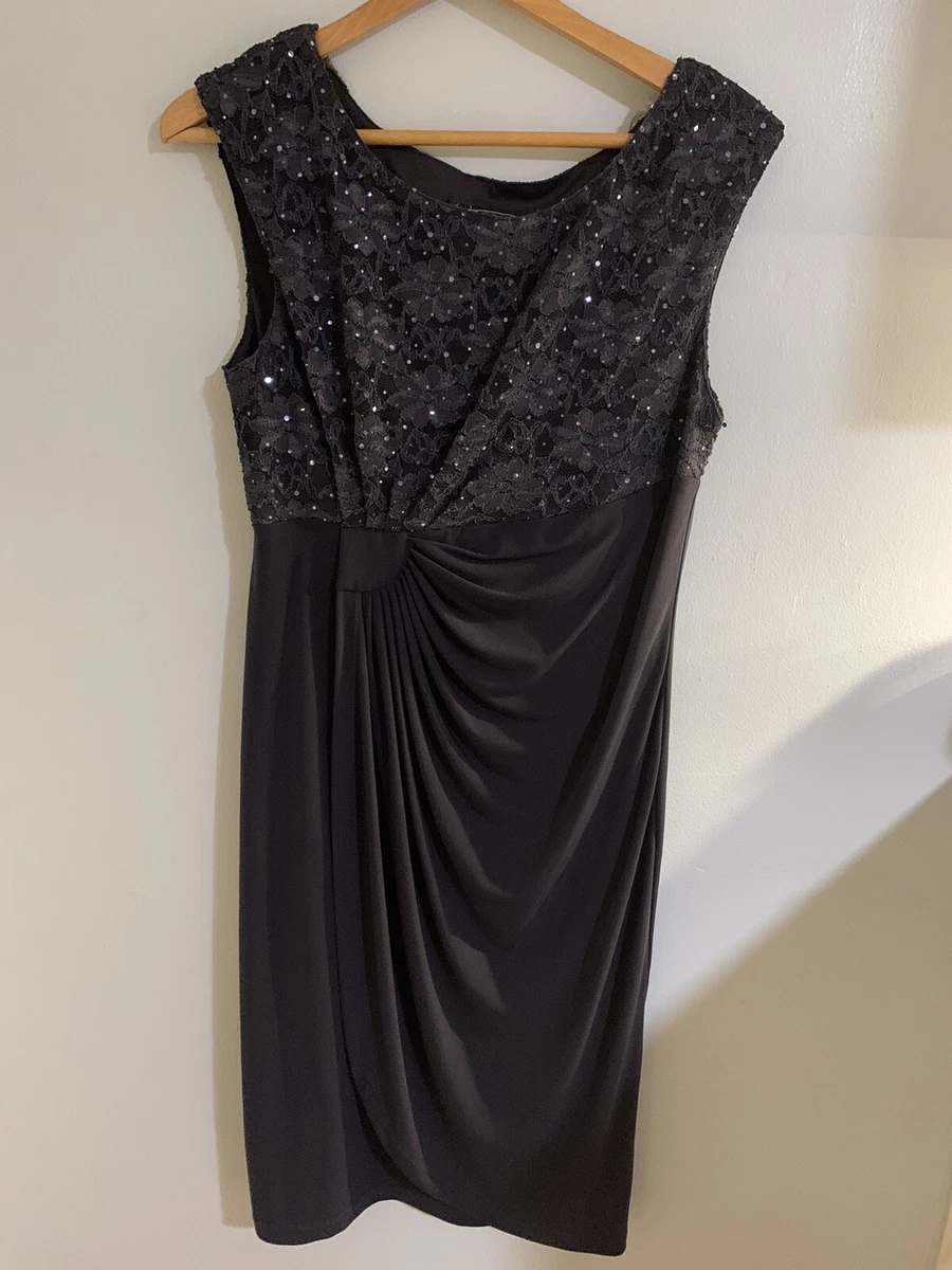 Dress barn little black dress sleeveless with sequins size 14 | eBay