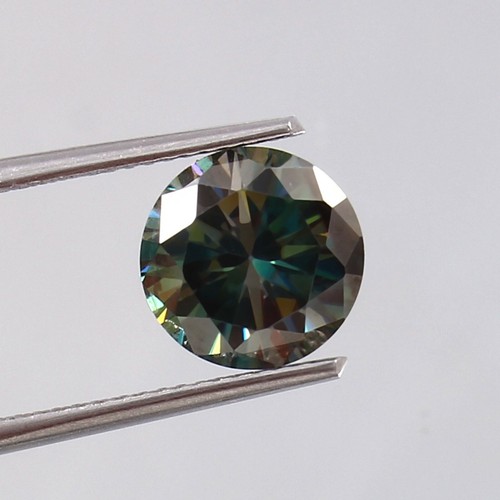 AAA Dark Green Moissanite Round Loose Gemstone Cut Lab Created Diamonds 2.80 Ct - Picture 2 of 6