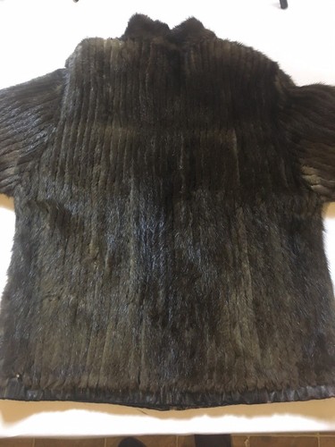 VTG Womens Reversible Mink Coat Jacket Chocolate Brown Distressed Look M Medium - Picture 3 of 8