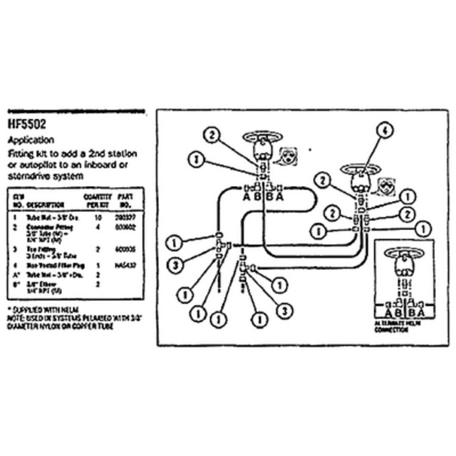 Seastar HF5502 Fitting Kit to Add 2nd Station/autopilot Boat Hydraulic