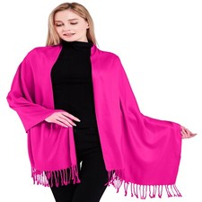 CJ Apparel Hot Pink Solid Color Shawl Seconds Scarf Stole Wrap Pashmina  NEW 