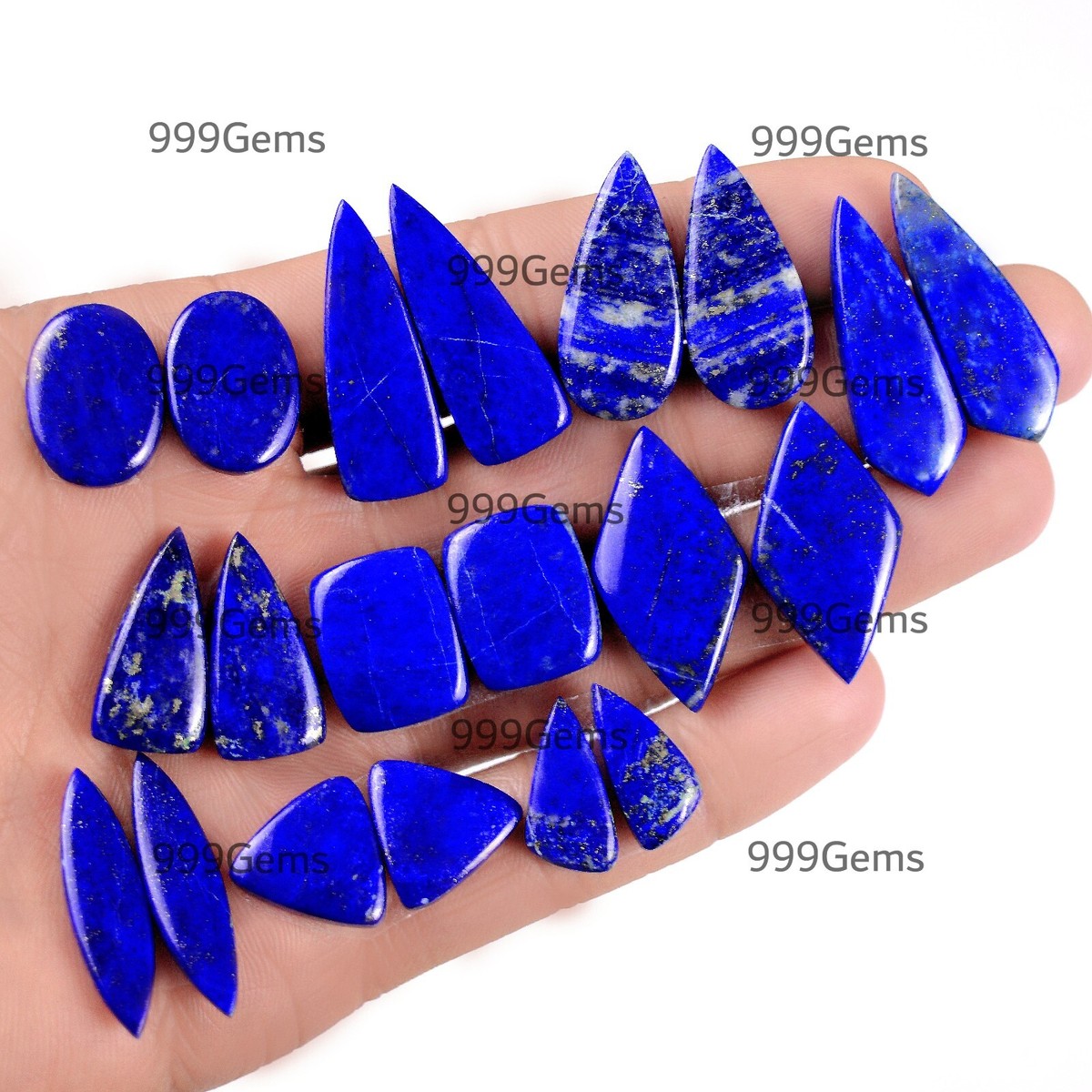 Lapis Lazuli Gemstone Matched 20 Pairs Lot For Silver Earrings