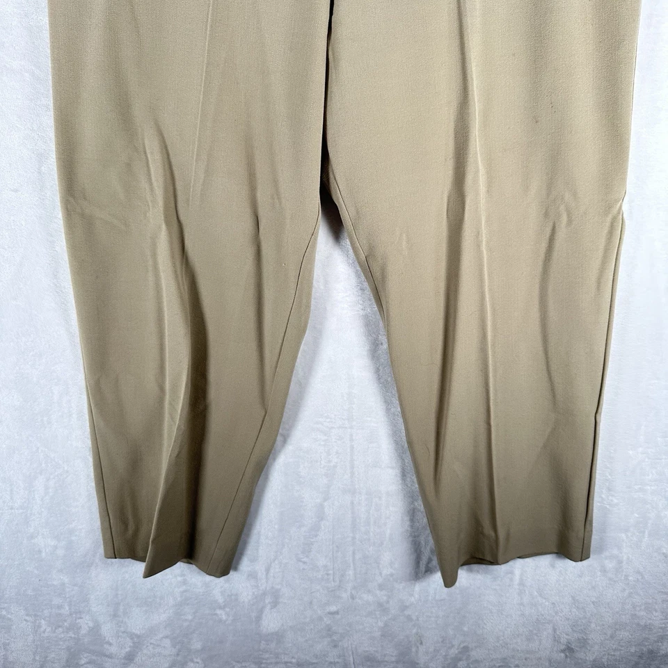 Pantalones Marina Rinaldi Mujer 2XL Beige Lana Virgen Cónicos Hechos en Italia Mínimos Foto 4 de 4