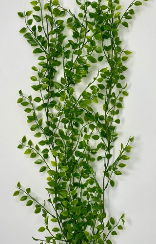 27" Large PEA LEAF 3-stem Soft Flowing Plastic Plant, Stone Base, Lower Forty Fa - Picture 3 of 4