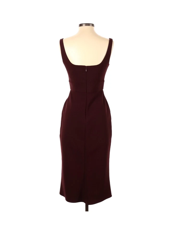 Vestido/vestido Jill Stuart borgoña, escote corazón, talla 0, largo completo Foto 4 de 4