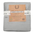 LaurelCrest 100% Organic Cotton Queen Sheet Set 350 Thread Count Sateen Weave