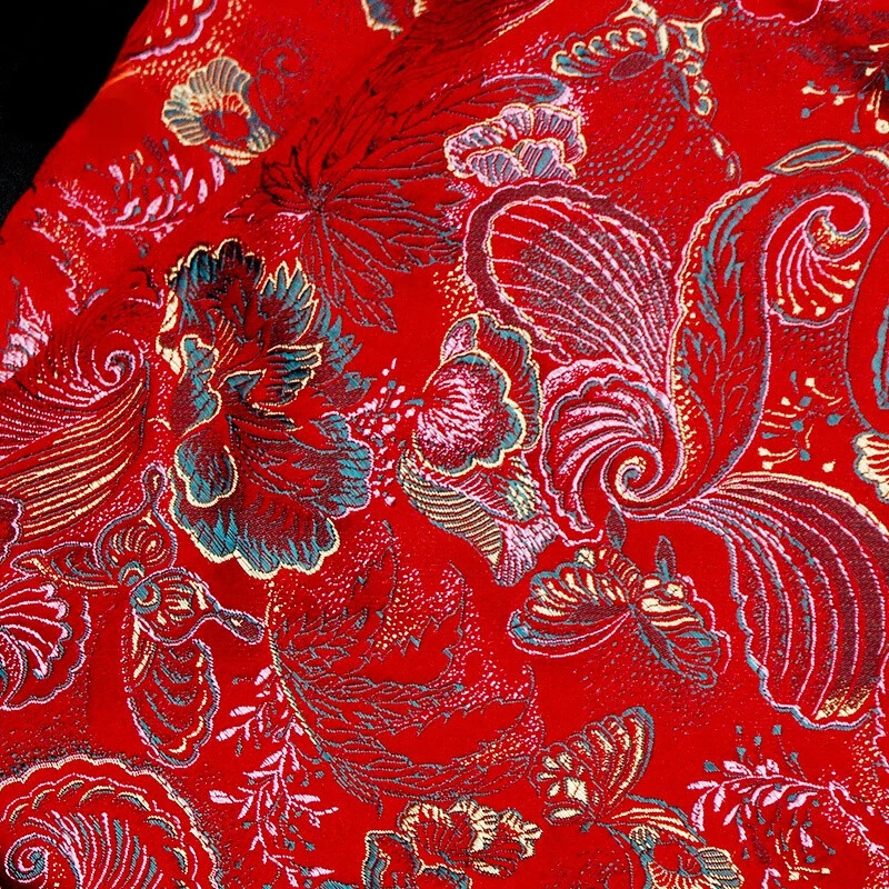 DIY Brokat Damast Stoff Kunst Seide Basteln Schmetterling Blumenmuster 75 100cm - Bild 4 von 4