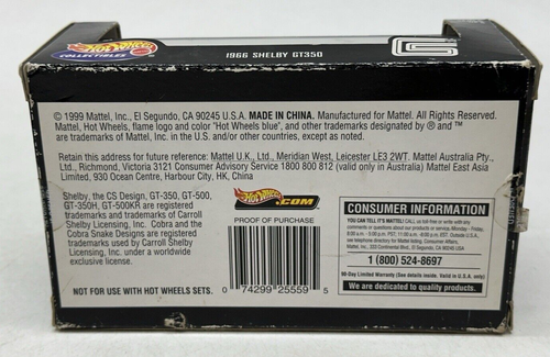 Modellino auto Shelby GT 350 1966 scala 1:43 pressofuso Muscle Car serie 1 1999 Hot Wheels - Foto 10 di 11