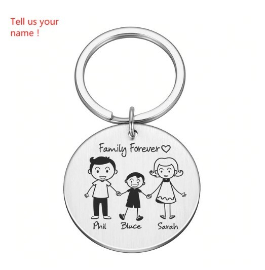 m PORTACHIAVI PERSONALIZZATO FAMIGLIA FELICE AMORE IDEA REGALO CANE GATTO NONNI