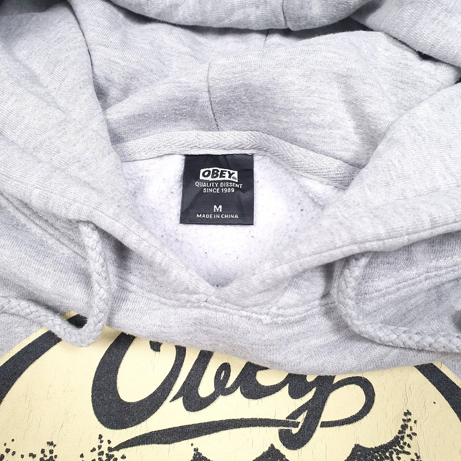 OBEY Hoodie Disent Distressed Since 1989 Jumper Sweatshirt Mens M image 2