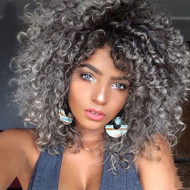 Ombre short curly hair cheap