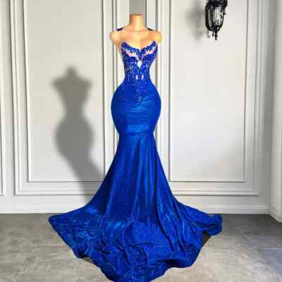 Royal Blue Long Prom Dresses Luxury Beaded Embroidery Sexy Mermaid Prom Gowns# | eBay Royal Blue Long Prom Dresses Luxury Beaded Embroidery Sexy Mermaid Prom Gowns# | eBay