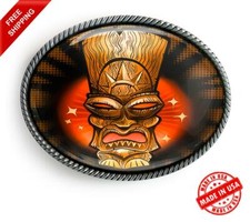 Tiki Belt Buckle - Retro Surf Rockabilly Handmade Gift - 217