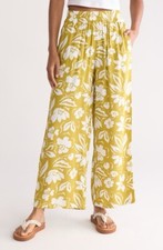 BILLABONG Womens Floral Seaside Beach Pants, Size L, NWT ,   