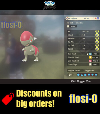 6IV Shiny Alpha Cranidos Max Effort Level Pokemon Legends Arceus