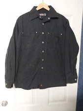 Jesse James Shirt Mens M Black Button Up Long Sleeve Industrial Workwear shacket
