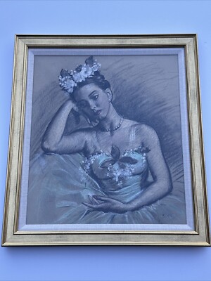 JULES RAUSCHERT DRAWING PRETTY WOMAN FEMALE MODEL LISTED FAMOUS RARE MASTERFUL
