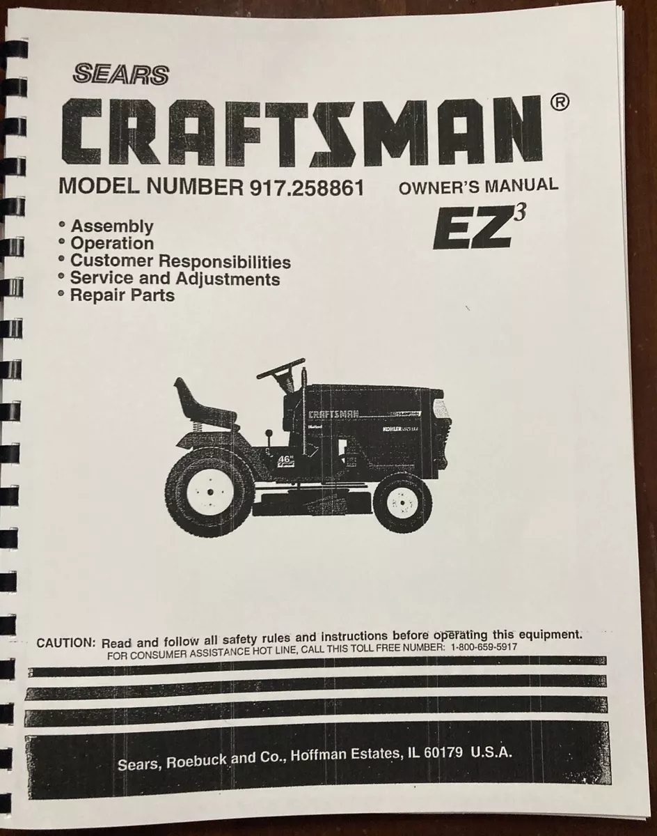 Craftsman riding lawn mower 2024 model number 917