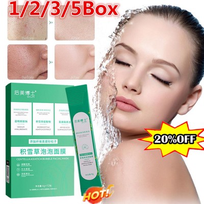 12-60pcs Slightly Acid Centella Asiatica Bubble Mask-Moisturizing Whitening