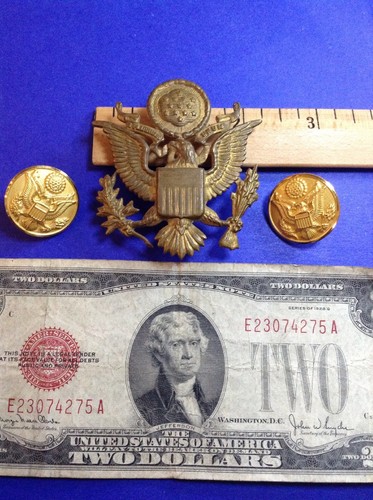 U.S.. Military Hat Badge- Eagle WW2 ? - Picture 4 of 8