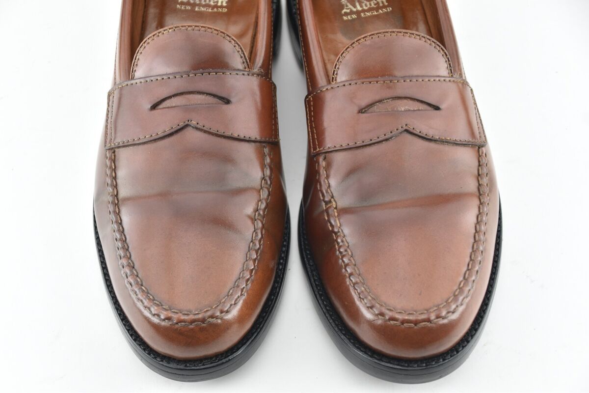 ALDEN 10.5D WHISKEY SHELL CORDOVAN HANDSEWN LHS LOAFERS ALDEN 10.5D WHISKEY SHELL CORDOVAN HANDSEWN LHS LOAFERS