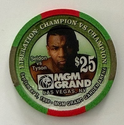 MGM Grand Las Vegas $25 Casino Chip Fight Boxing Tyson Seldon September 1996