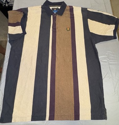 Vintage 90s  Chaps Ralph Lauren Polo Shirt Mens XL Brown Maroon Colorblock