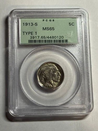 1913 S Type 1 Buffalo Nickel PCGS MS65 OGH High Grade Key Date
