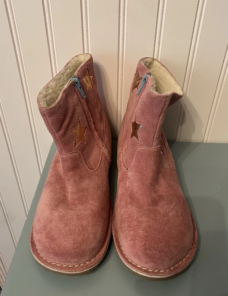 Bota Mini Boden para Meninas - 35 Rosa Camurça Estrela EUA 4, Nova Sem etiquetas ou caixa - Imagem 3 de 3