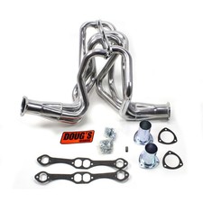 Dougs Header D358 Long Tube Silver Ceramic For 58-64 Chevy Bel Air Impala Sbc