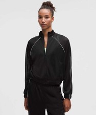 Lululemon Mesh Full-Zip Train Track Jacket Black Women's Lightweight
