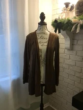 Joan Vass New York Open Front Sweater Size Large