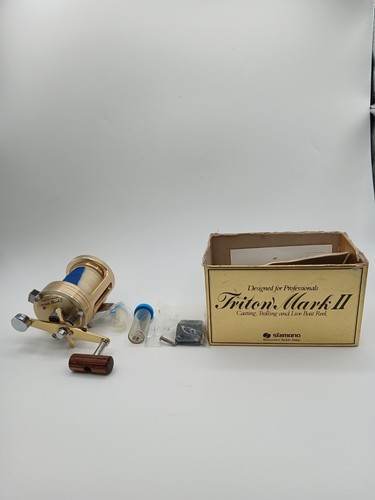 SHIMANO TRITON Mark II Fishing Reel Baitcaster Trolling Boat W BOX Made In Japan - Picture 2 of 20
