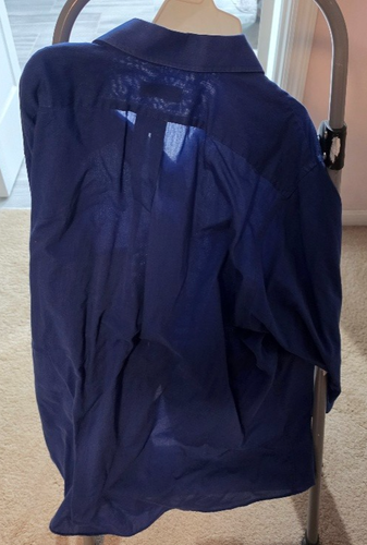 Chaps Herren Langarm Blau Button Down Oberhemd Größe XL 17-17,5 34/35 - Bild 4 von 7