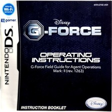  Manual Only G-Force - Nintendo DS Pristine Tested Authentic