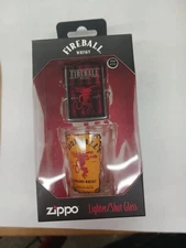 Cool Fireball Whiskey Zippo Lighter & Shot Glass Gift Set