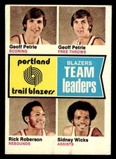 1974-75 Topps - Geoff Petrie / Rick Roberson / Sidney Wicks #96 Trail Blazers