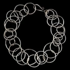 Vtg Sterling Interlocking Rings Anklet Ankle Bracelet Chain 925 Silver Sz 8.75