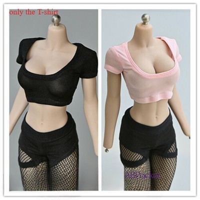 1/6 Scale Action Figure Body 12'' Female Low Cut Crop Top Clothes