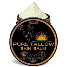 Untamed Organics Pure Tallow 100% Grass-Fed Grass-Finished Beef Tallow Balm F...