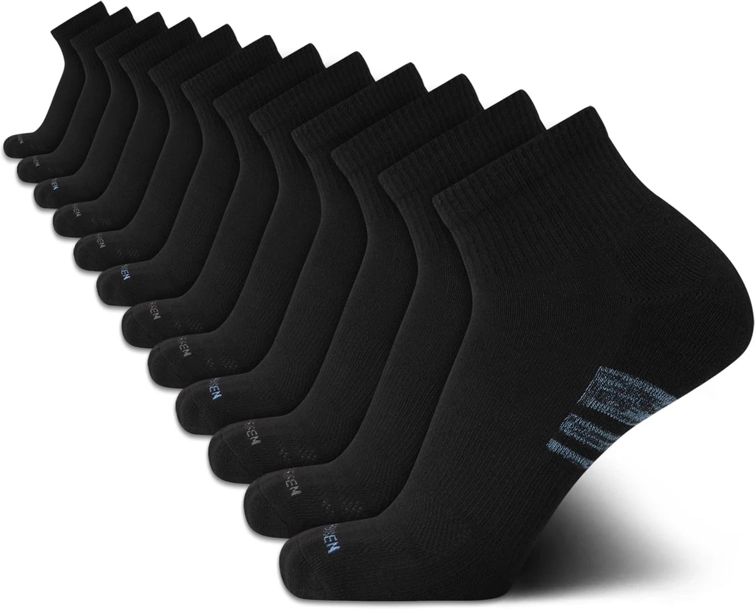 Mens Quarter Socks - 12 Pack Soft Stretch Moisture Wicking Cushioned