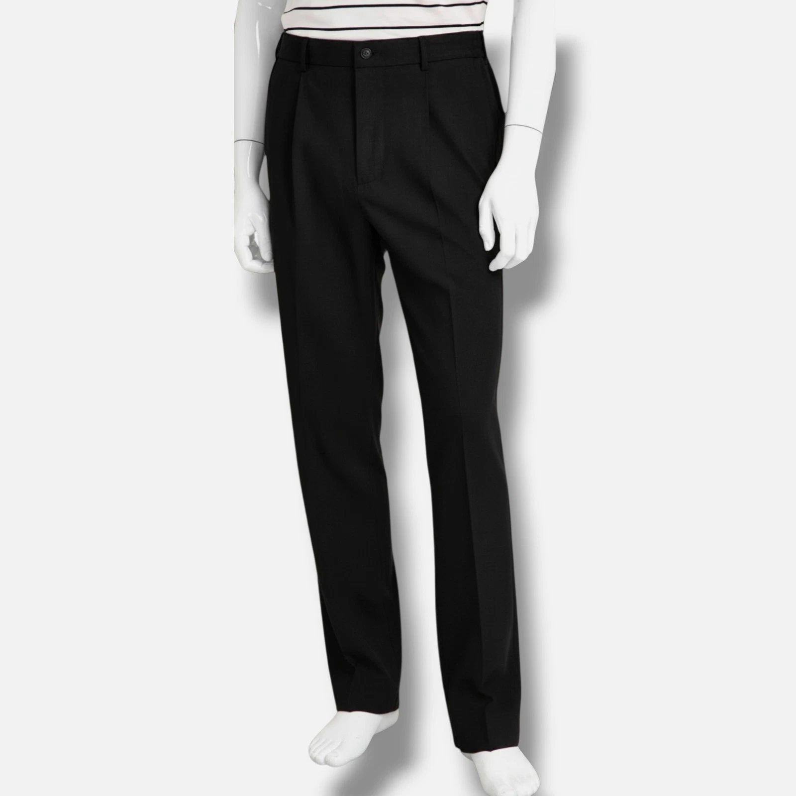 Tommy Hilfiger Men's Gray Solid Pleated Modern-Fit Dress Pants Size 32W 30L