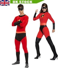 🎁Adult The Incredibles Cosplay Fancy Dress Costume party Bodysuit Dress Up UK