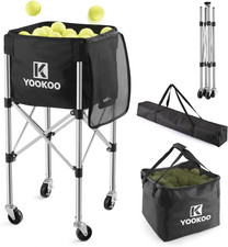 Sturdy Tennis Ball Hopper Holds 200 Balls, Lightweight Tennis Ball Basket, Easy
