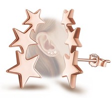 Sterling Silver Star Stud Earrings For Girls Women - Hypoallergenic Stars Post E