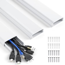 MUDEELA Cable Duct White 1.2 m XXL Wall Duct Cable Management Set for Home, O...