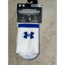 Kids Under Armour permformance tech 3 pack crew socks size 4-7 NEW