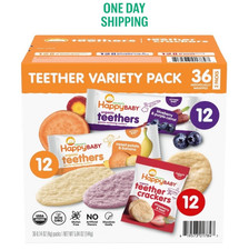 Happy Baby Organics Teethers Variety Pack 36ct Baby Teething Snacks Natural