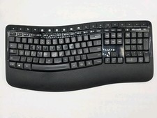 Microsoft Wireless Comfort Keyboard 5050 Model 1728 No USB Dongle Power Tested